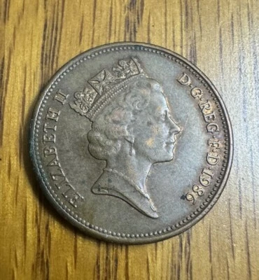 Moneda de 2 peniques británica Isabel II 1986 Foto 1 de 2