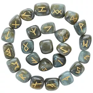 Pietre preziose Labradorite pietre runiche cristallo set guarigione 25 pezzi - Foto 1 di 6