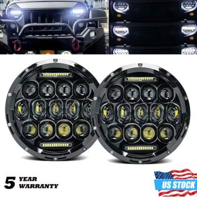 7"Inch LED Headlights Hi/Lo DRL Sealed Lamp For VW Volkswagen Beetle 1967-1979 - Image 1 of 4