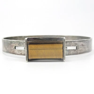 KUPITTAAN KULTA Armreif 925 Sterling Silber Tigerauge Finnland Elis Kauppi RARE - Bild 1 von 4