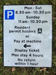 Large Thick Aluminium Reflective Parking Payment Sign - Picture 1 of 5