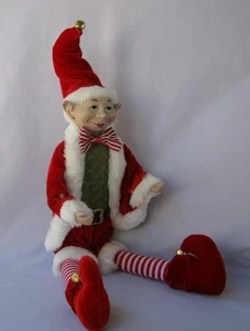 Sincerely Santa Christmas Elf Fairy Doll Richly Decorated Green Red White - Picture 1 of 12