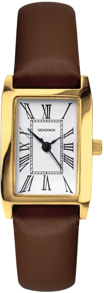 Reloj Sekonda clásico para mujer con esfera blanca y correa marrón 40336 Foto 1 de 1
