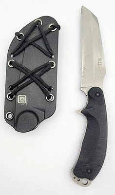 5.11 Tactical Black Tanto Surge Fixed Blade Knife And Sheath Mike Vellekamp  - Image 1 of 4