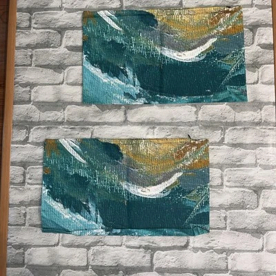 2 Throw PILLOW COVER  Abstract Home Decor Decorative Cushion Case 11x 19 - Image 1 of 4