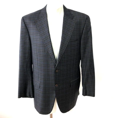 Blazer Abrigo Deportivo Chaqueta Canali 44 EUR 54 100% Mezcla Lana Cuadros Marrón Azul COMO NUEVO Foto 1 de 4