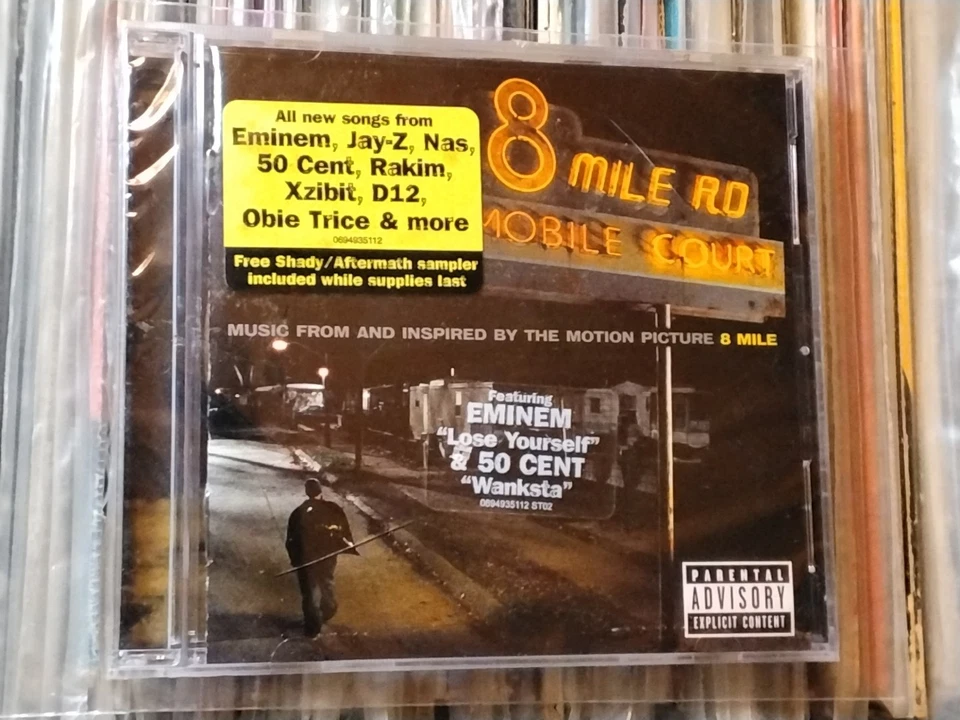8 MILE Soundtrack Eminem BONUS CD HYPE STICKER SEALED JAYZ NAS 50 CENT RAKIM RAP - Image 1 of 4