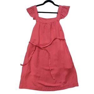 Ann Taylor LOFT Square Neck Shift Pocket Dress Linen Blend Red Orange Size XS - Picture 1 of 10