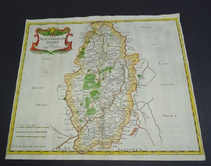 Antica mappa del Nottinghamshire di Robert Morden 1695 - Foto 1 di 7