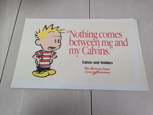 1980's Calvin & Hobbes / The Far Side Double Sided Promo Poster Mercury News CA - Picture 1 of 15