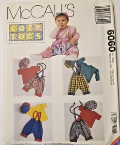 McCall's Cozy Togs 6060 Top, Pants w Detachable Suspenders & Hats Pattern - Picture 1 of 7