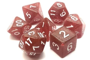 Set dadi e accessori gioco poliedrico rpg viola e rosa scintillante - trans - Foto 1 di 1