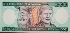 Papel moneda Banco Central Do Brasil 200 Duzentos Cruzeiros A4293095513A  - Imagen 1 de 4