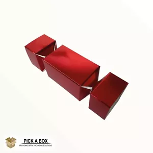200 KLEINE METALLISCHE ROTE KNACKER GESCHENKBOXEN, WEIHNACHTEN GEBURTSTAG, PARTY, VALENTINSTAG - Bild 1 von 4