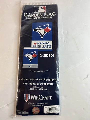TORONTO BLUE JAYS MLB WINCRAFT DOUBLE SIDED 12.5" X 18" VERTICLE GARDEN FLAG NWT Cover