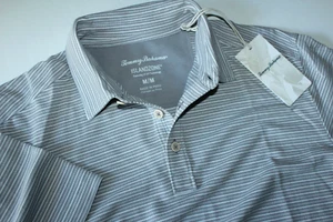 Tommy Bahama Polo Marina Marlin Rayas Sleet Gris T219116 SS Nuevo Mediano M - Imagen 1 de 5