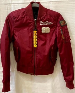 Top Gun MA 1 Miss Eye of the Tomcat Reversible Bomber Jacket | Red | Mens XS - Picture 1 of 6