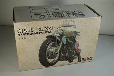 POLISTIL 1:15 MOTO GUZZI V7 Italian Versione Polizia Police Motorbike Motorcycle - Image 1 of 4