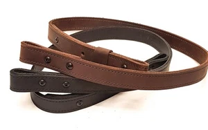 Leather Rifle-Gun Sling 34-38" adjustable Matt Brown or Black 25mm wide uk made - Picture 1 of 7
