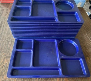 Lot of 12~ Vintage Blue SiLite #615 Serving School Lunch Room Divided Trays - Picture 1 of 3