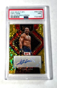 2022 Select UFC Ciryl Gane Auto SIGNATURES GOLD Disco PRIZM /10 PSA 9 - Picture 1 of 3