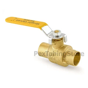 (10) 3/4" Sweat (CxC) Brass Ball Valves Full Port, Shut-Off Valve, 600psi WOG - Picture 1 of 2