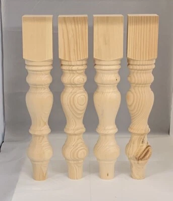 Turned furniture bench legs eastern knotty pine coffee table bench legs 18''x3'' - Image 1 of 2