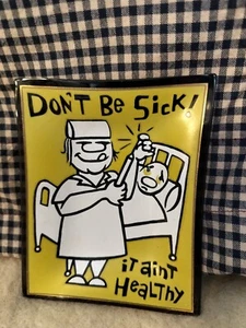 Nurse Doctor Trinket Dish Funny Mcm 1960's Medical Satire Rectangle Glass Humor  - Picture 1 of 14