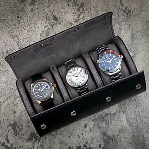 Orologio a slot 1/2/3 custodia da viaggio portatile in pelle display scatola gioielli^ - Foto 1 di 24