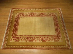 TAPPETO OUSHAK 5,5x7,7 FATTO A MANO TINTURE VEGETALI MORBIDO LANA FINE_OTTIME CONDIZIONI - Foto 1 di 8