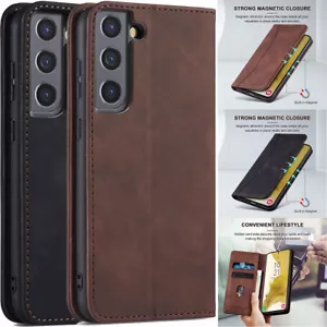 Cartera de cuero resistente cubierta magnética para Samsung Galaxy S22 Plus/Ultra - Imagen 1 de 24