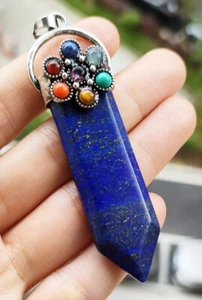 Ciondoli Spada di Pietra Gemme Lapislazzuli 7 Chakra Magia Reiki Amuleto Guarigione - Foto 1 di 1