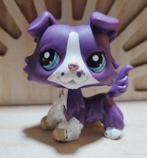 Littlest Pet Shop Advent Purple Collie Dog #1676 Blue Eyes Dog LPS