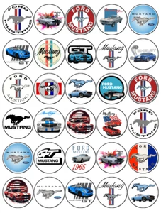 Ford Mustang Car Edible Wafer Cupcake Toppers Car Cake Party Decorations - Picture 1 of 16