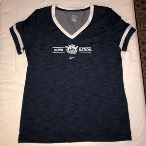 Villanova Wildcats Nike Dri-Fit Short Sleeve V Neck Shirt Women's Blue Size M - Picture 1 of 8
