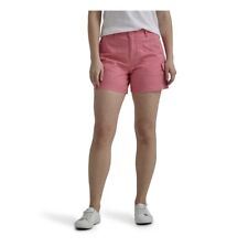 Lee Womens Cargo Pocket Shorts Mid Rise Ultra Soft Waistband Lovat Size 22 M