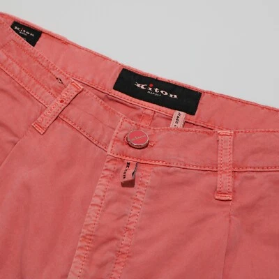 Pantalones chinos/informales Kiton NWD talla 32 EE. UU. en mezcla de algodón rojo Nantucket Foto 1 de 4