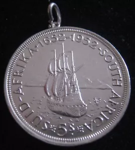 MDS SÜDAFRIKA 5 SHILLINGS 1952 "300 JAHRE KAPSTADT - GEORGE VI.", SILBER #S - Picture 1 of 2