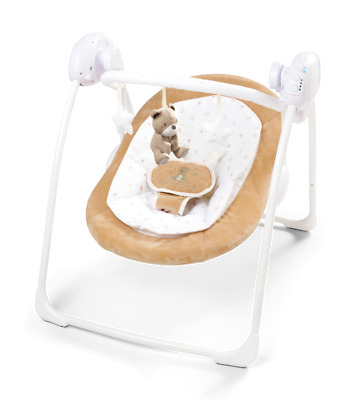Deluxe Foldable Little Teddy First Baby Electric Swing Soothing Music & Toys 080 • 44.99£