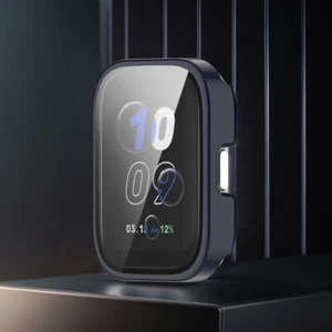 Hard PC Case + Tempered Glass Screen Protector for Amazfit Bip 5 Unity(Blue) - Photo 1 sur 8