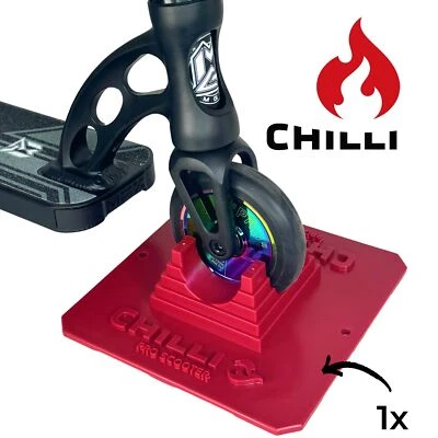 Chilli Pro Stunt-Scooter Ständer für 100 110 125mm Trick Tret Roller Rollen Rot - Bild 1 von 4