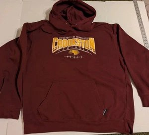 University of Minnesota Crookston Football Hoodie - XL Maroon Embroidered (rc1) - Picture 1 of 12