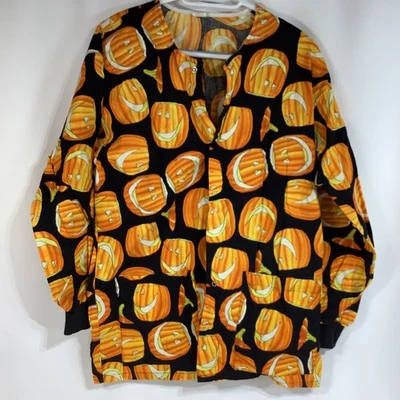 Blusa Médica Vintage Halloween Unisex Jack O Lantern S Algodón Foto 1 de 4
