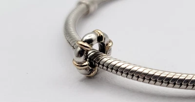 Auténtico Espaciador Pandora Seattle Plata de Ley con Oro 14K 790266 Retirado Foto 1 de 4