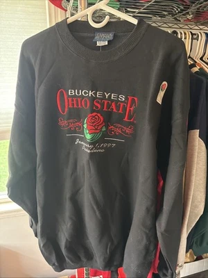 Rose Bowl Enero 1997 Ohio State Buckeyes De Colección Retro Cuello Redondo Oficial Foto 1 de 4