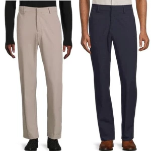 SAKS FIFTH AVENUE Men’s Bundle Flat Front Trouser Navy and Tan Pants - Picture 1 of 8