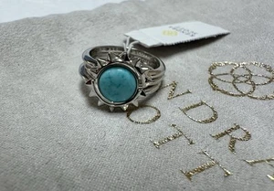 Kendra Scott Sienna Anillo Sol Plata Azul Claro Conjunto Talla 7 - Imagen 1 de 8