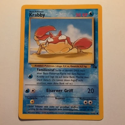 Krabby - Pokemon TCG Karte - Fossil - 51/62 - 1999 - Deutsch - Bild 1 von 2