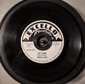 SOUL PROMO 45: MARVA ALLEN He's Gone/I'm Thru With You EXCELLO *HEAR* - Picture 1 of 2