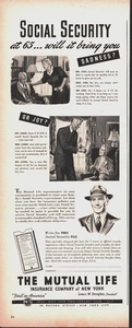 Anuncio impreso The Mutual Life Insurance Company of New York 1943 - Imagen 1 de 1